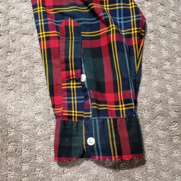 Mens Ralph Lauren Blake Long Sleeve Plaid Button Up Shirt Size Large Green Red - Picture 6 of 8